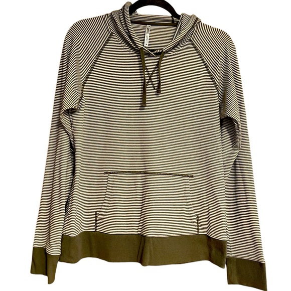 Kuhl Women’s Stria Long Sleeved Soft a Eucalyptus Green White Hoodie Pull Over M - Picture 2 of 8